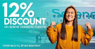 12% Discount on serene Domestic flights